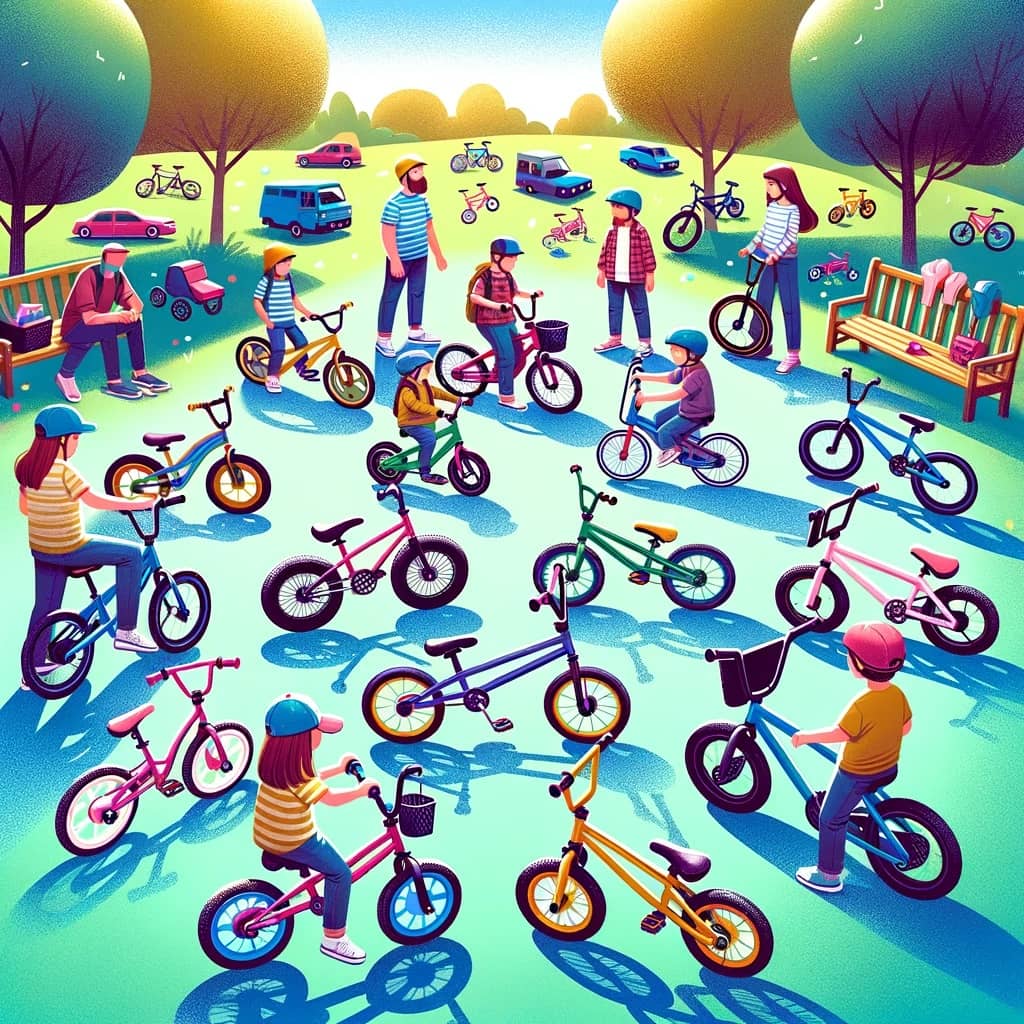 choosing the perfect bike for kids, showcasing a variety of styles and the joy of cycling